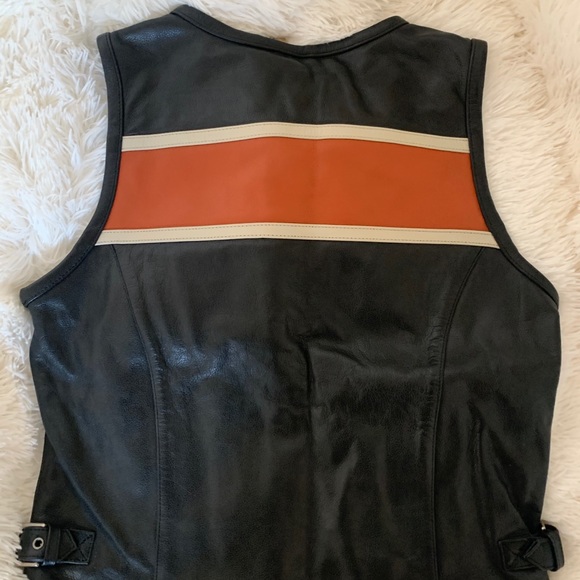 Vintage Harley Davidson Leather Vest. - Picture 2 of 3